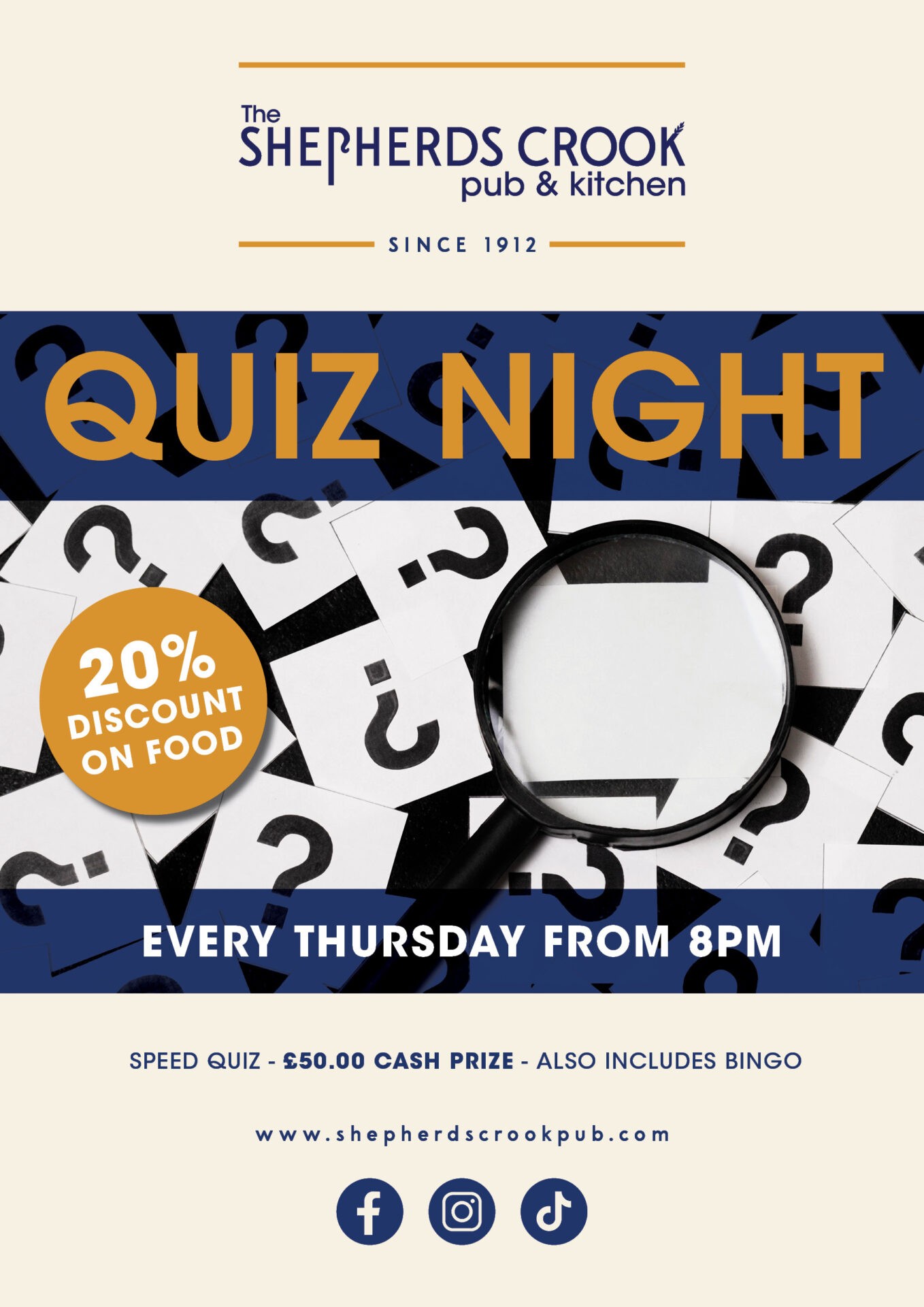 Quiz Night Every Thursday from 8pm